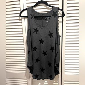 TORRID Favorite Super Soft Grey
Black Stars Tunic V-Neck Tank Top